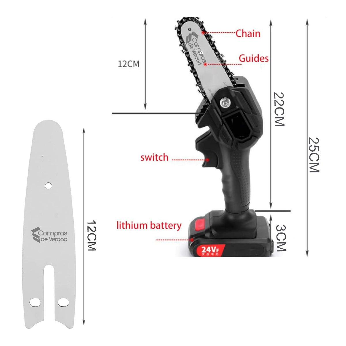 MINI SIERRA ELECTRICA PORTATIL POWER® | Cortes con calidad en segundos