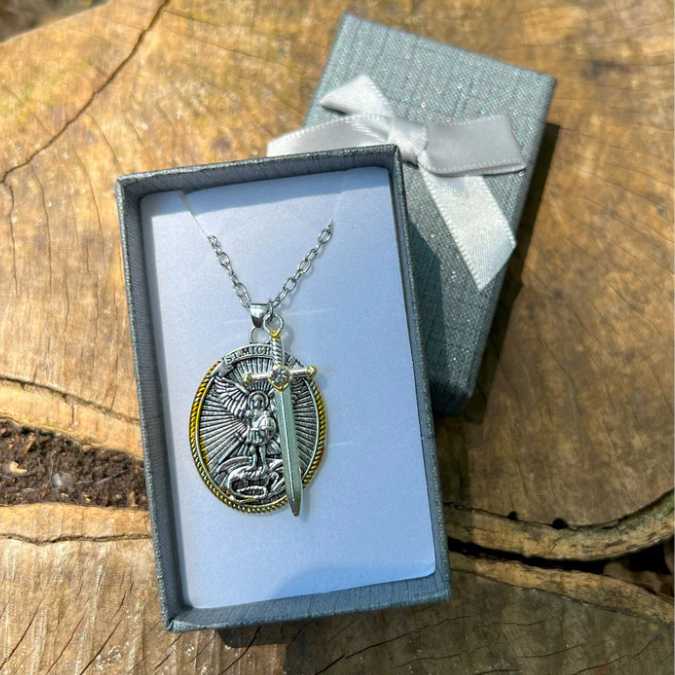 Collar San Miguel Arcangel de Proteccion+CAJA DE REGALO 🎁