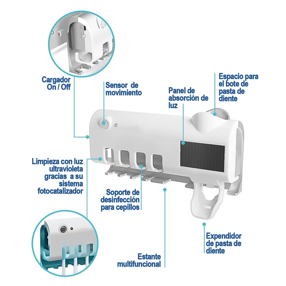 DENT SUPPORT® | Esterilizador de Cepillos UV+Recarga Solar