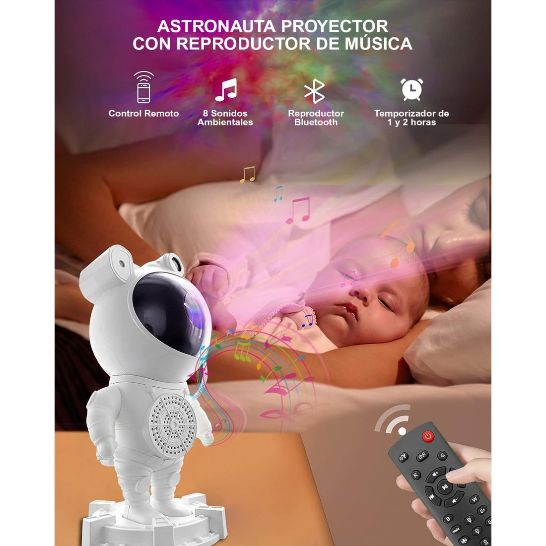 PROYECTOR PARLANTE ASTRONAUTA GALAXY® | Tu espacio de otro planeta
