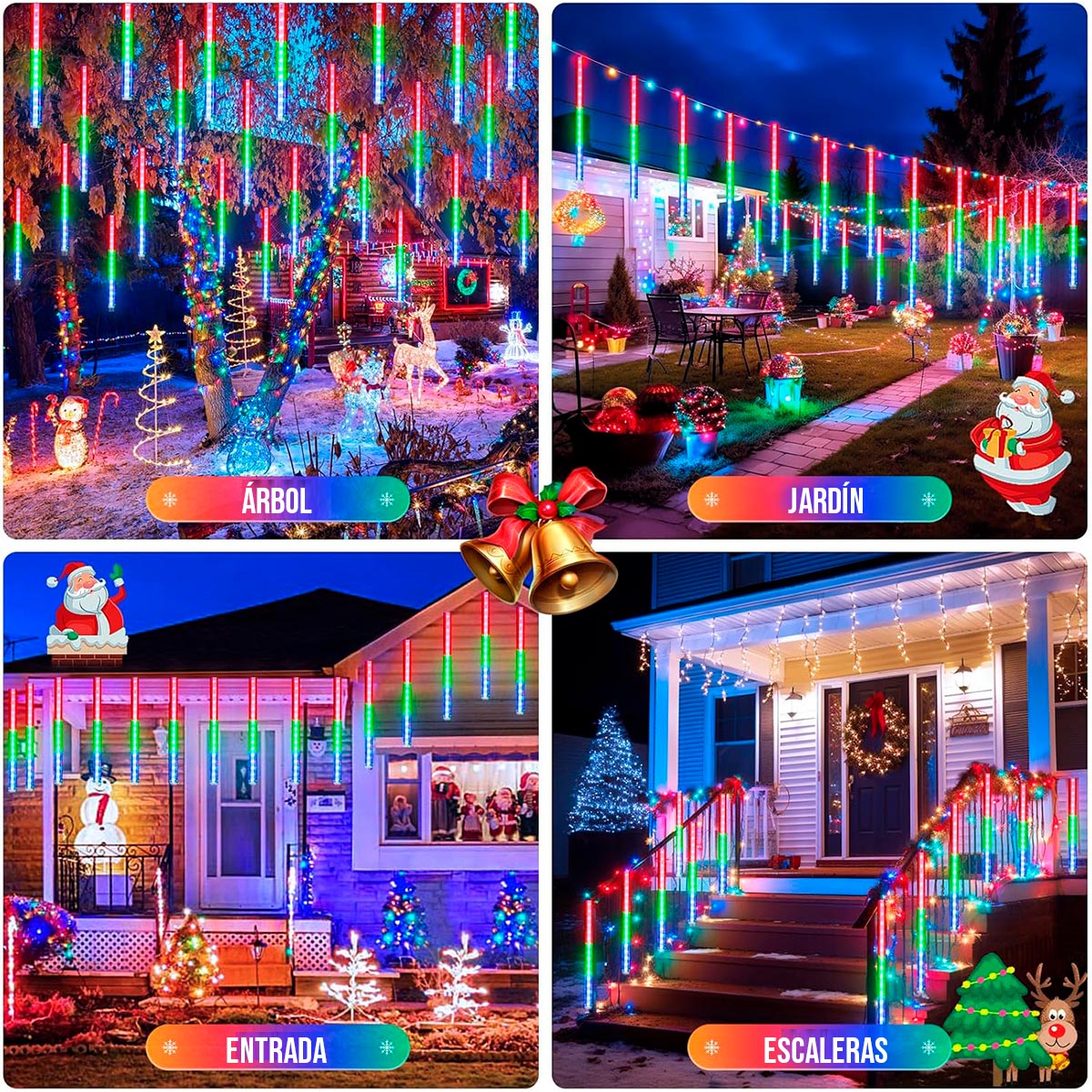 LUCES DE NAVIDAD EN CAIDA SolarMeteor® 3Mts