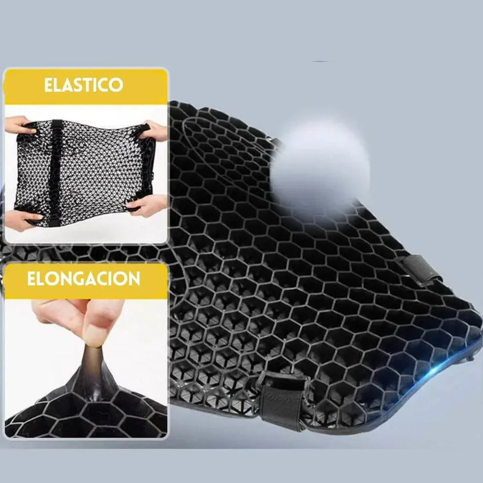 COJIN DE DESCANSO MotorcycleGel® l Estructura 3D Panal de Abejas