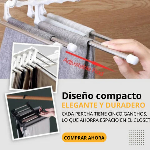 PERCHERO 6 EN 1 COMPACT® | Ropa planchada, organizada y a la vista