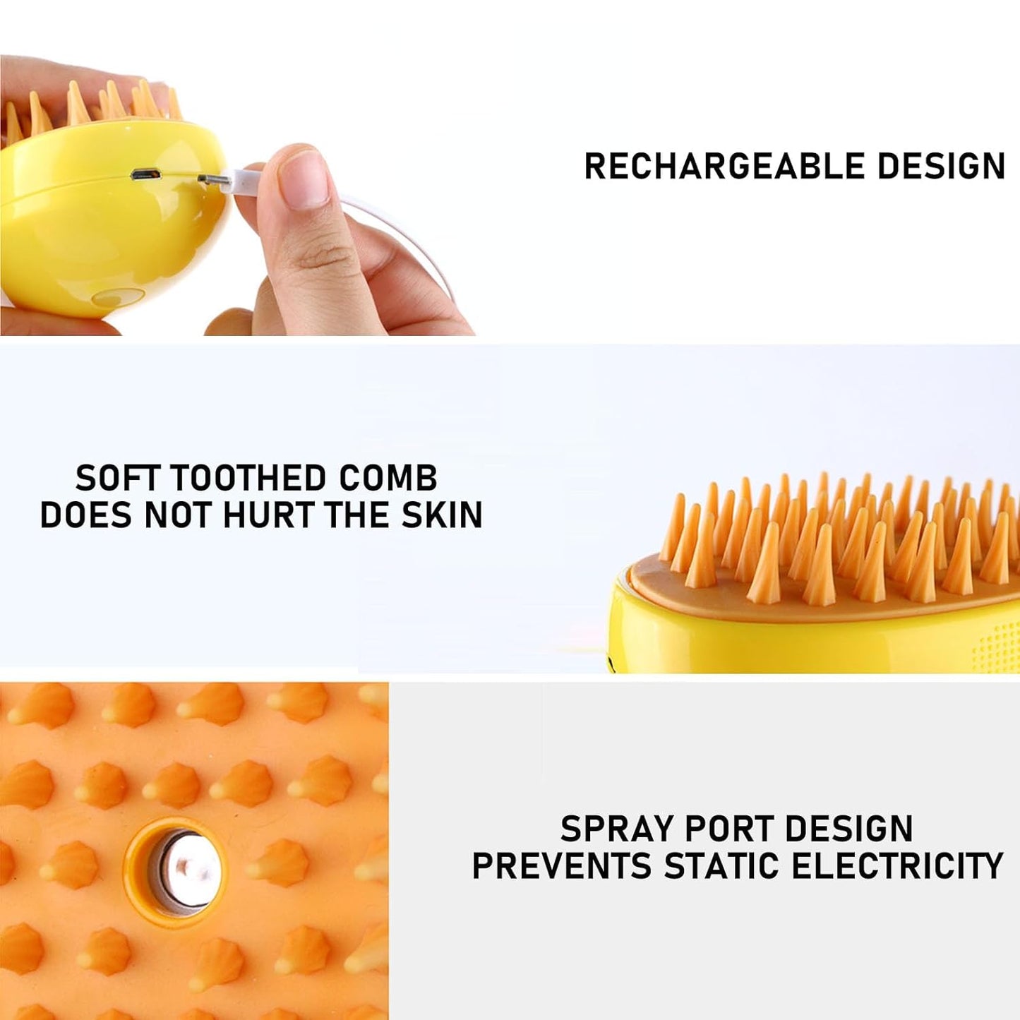 Cepillo 3 en 1 WashSteam® de Vapor para Mascotas-Masajea, limpia y refresca🫧
