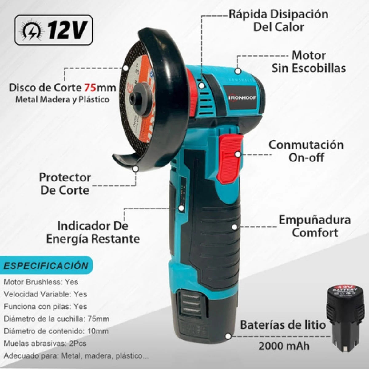 MINI AMOLADORA POWERCOMPACT® INALAMBRICA| Tus proyectos a otro nivel