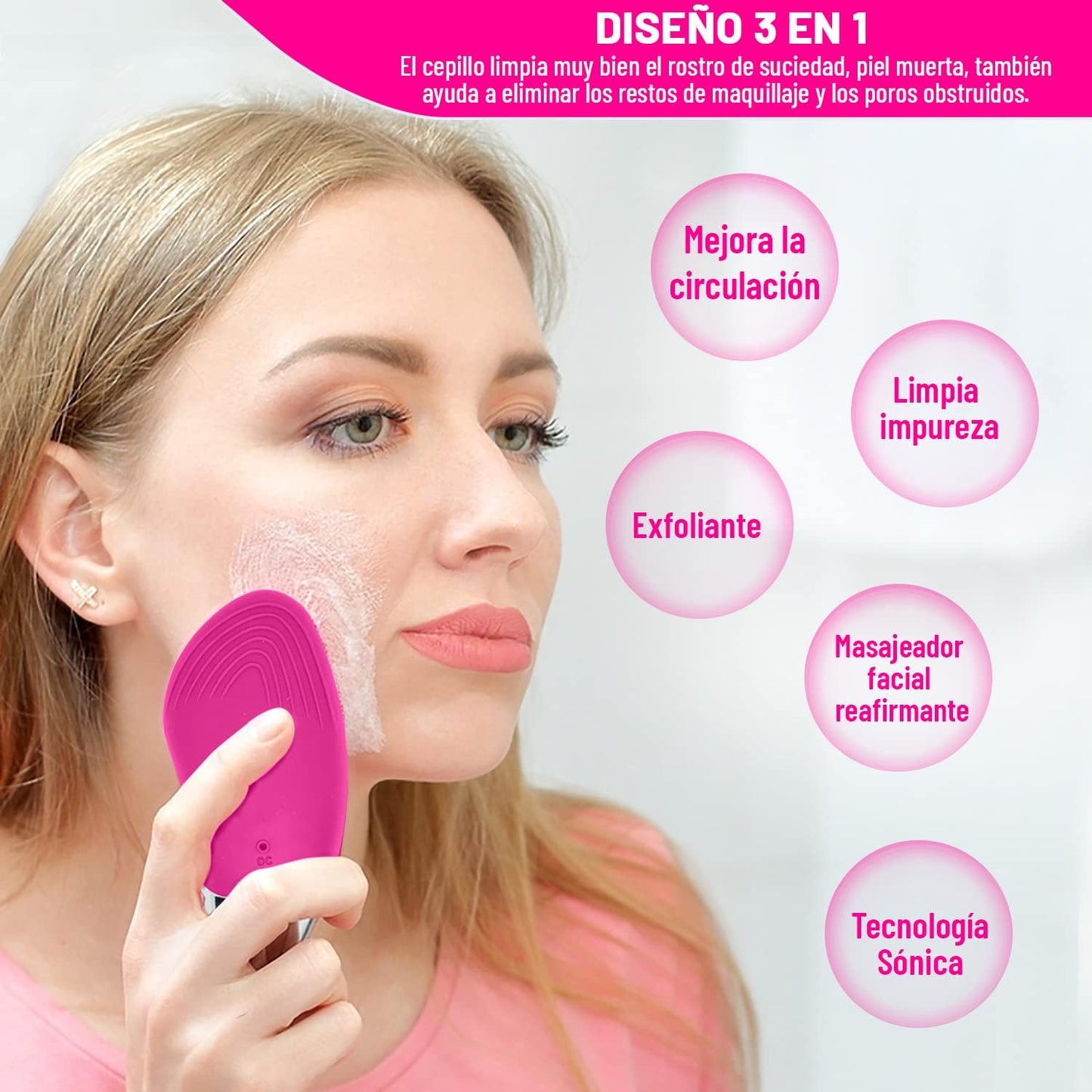 Limpiador y Masajeador Facial Sonico