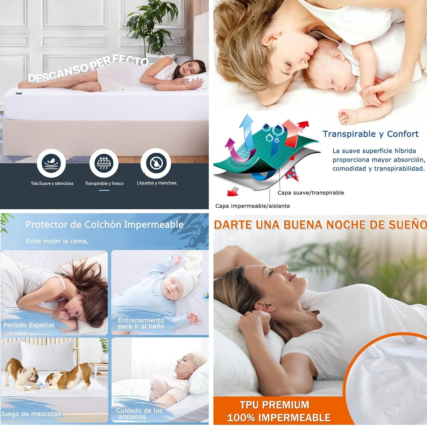 PROTECTOR DE COLCHON IMPERMEABLE 💦 + 2 PROTECTORES DE ALMOHADAS