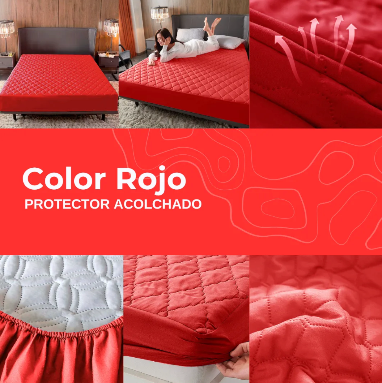 Combo Protector de Colchon Impermeable 🎁INCLUYE FUNDAS DE ALMOHADA