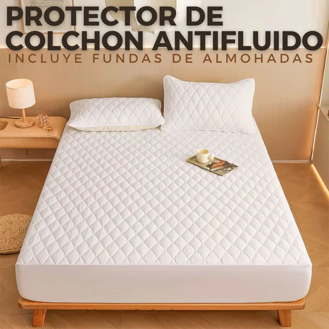 Protector  De Colchon Antfifluido Acolchado + PROTECTORES ALMOHADA🎁 GRATIS