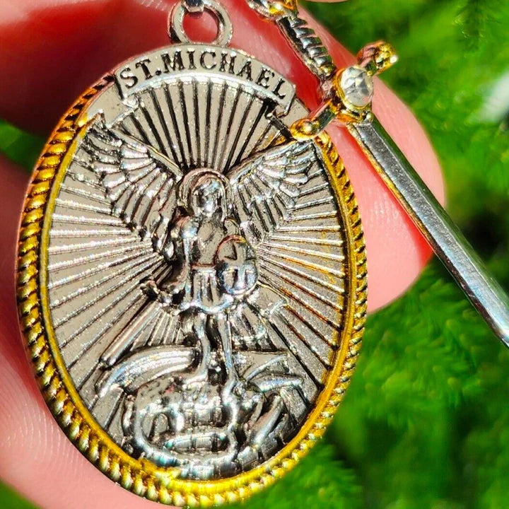 Collar San Miguel Arcangel de Proteccion+CAJA DE REGALO 🎁