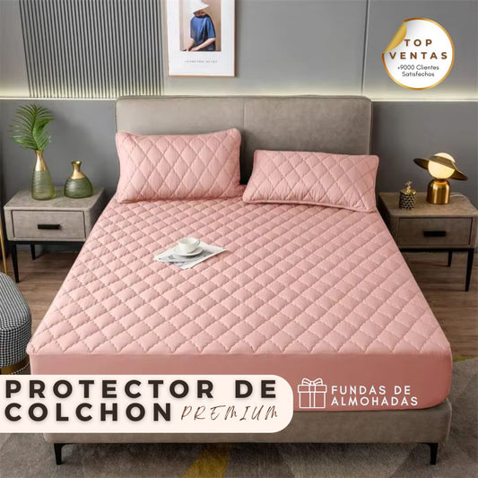 Protector  De Colchon Acolchado Antifluido + 🎁GRATIS PROTECTORES ALMOHADA
