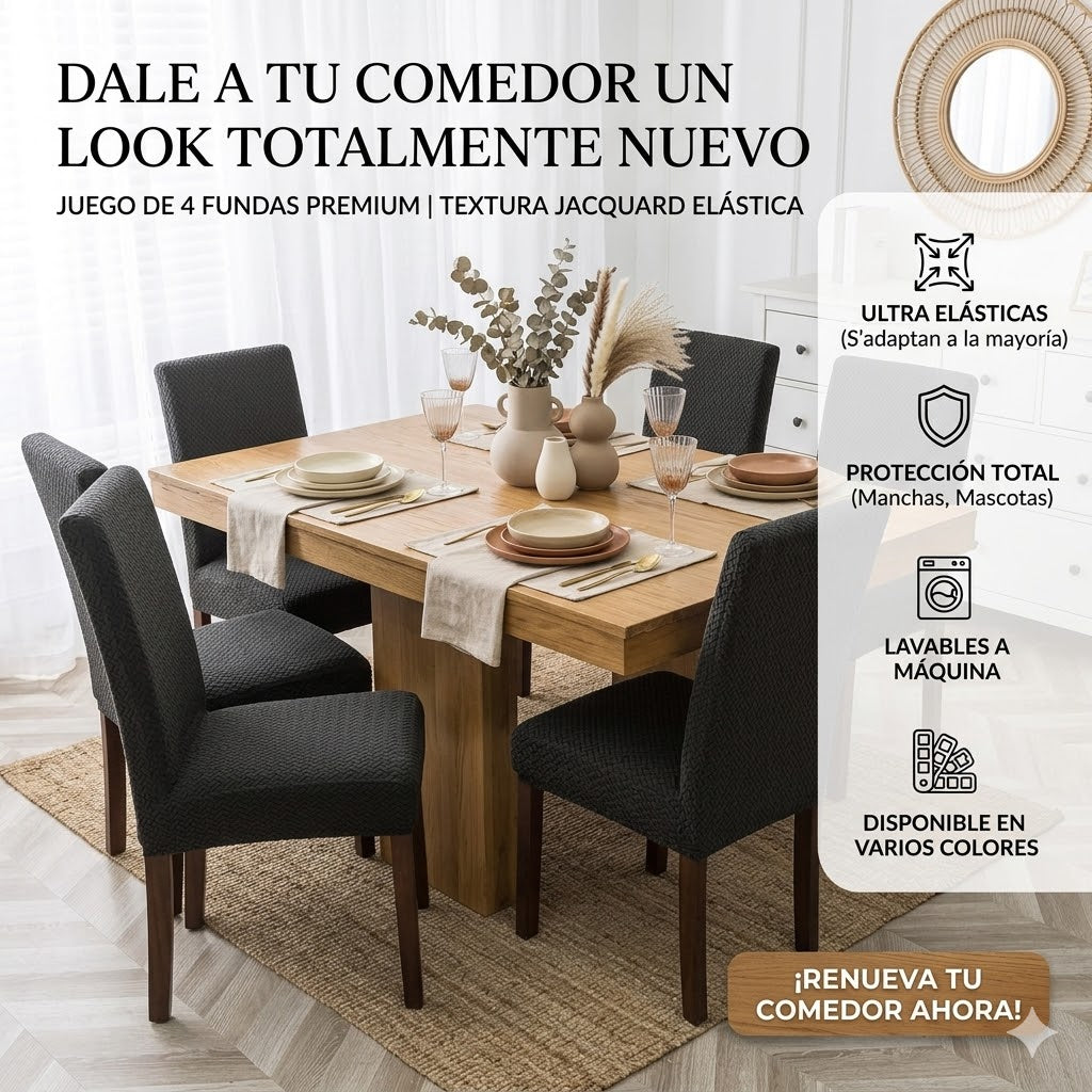 JUEGO DE FORROS x4 PARA SILLAS Style® | Protegelos contra todo