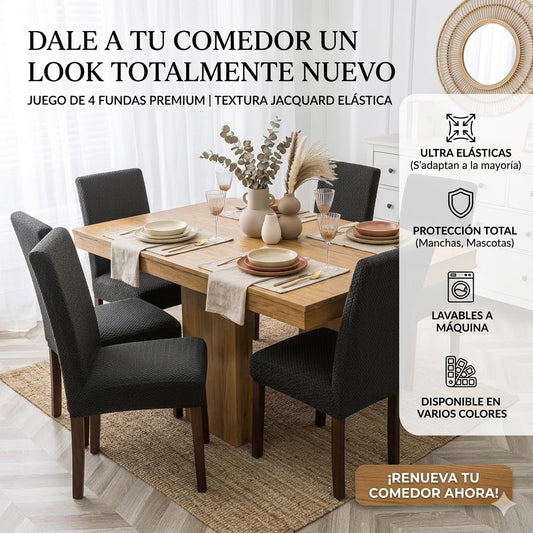 JUEGO DE FORROS x4 PARA SILLAS Style® | Protegelos contra todo