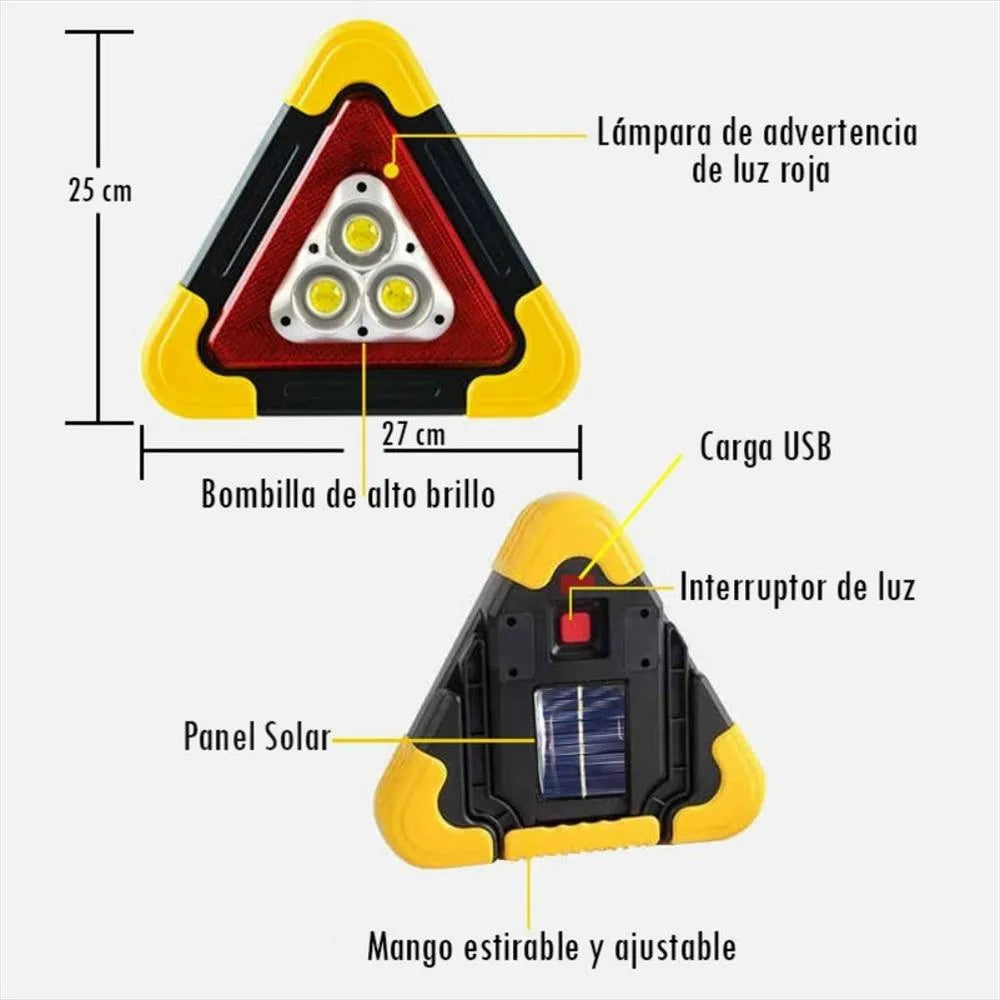 Triangulo de Señalizacion Solar® | Salvacion en cualquier momento