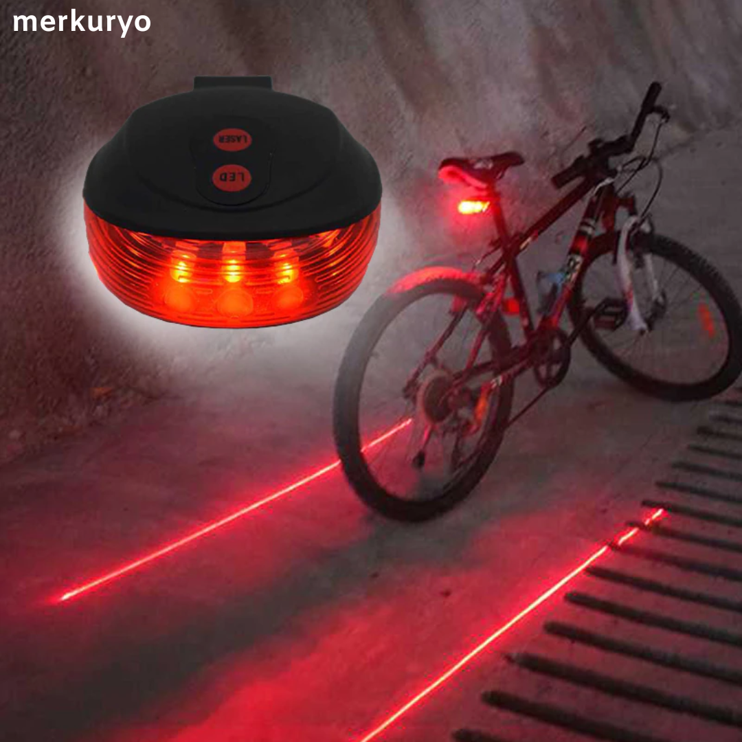 Luz LED Trasera Bicicleta con Laser